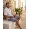 image:imageCOOFANDY Mens Casual Shorts Cotton Drawstring Elastic Waist Lightweight Summer Beach Shorts with PocketsLight Grey