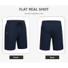 image:imageCOOFANDY Mens Casual Shorts Cotton Drawstring Elastic Waist Lightweight Summer Beach Shorts with PocketsNavy Blue
