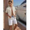 image:imageCOOFANDY Mens Casual Shorts Cotton Drawstring Elastic Waist Lightweight Summer Beach Shorts with PocketsWhite
