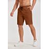 image:imageCOOFANDY Mens Casual Shorts Cotton Elastic Waist Drawstring Shorts Lightweight Summer Beach ShortsAbrown2