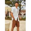 image:imageCOOFANDY Mens Casual Shorts Cotton Elastic Waist Drawstring Shorts Lightweight Summer Beach ShortsAbrown2
