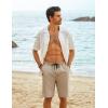 image:imageCOOFANDY Mens Casual Shorts Cotton Elastic Waist Drawstring Shorts Lightweight Summer Beach ShortsAkhaki