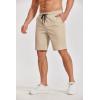 image:imageCOOFANDY Mens Casual Shorts Cotton Elastic Waist Drawstring Shorts Lightweight Summer Beach ShortsAkhaki