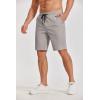 image:imageCOOFANDY Mens Casual Shorts Cotton Elastic Waist Drawstring Shorts Lightweight Summer Beach ShortsAlight Grey