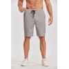 image:imageCOOFANDY Mens Casual Shorts Cotton Elastic Waist Drawstring Shorts Lightweight Summer Beach ShortsAlight Grey