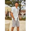 image:imageCOOFANDY Mens Casual Shorts Cotton Elastic Waist Drawstring Shorts Lightweight Summer Beach ShortsAlight Grey