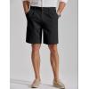 image:imageCOOFANDY Mens Casual Shorts Pleated Front 9 Linen Textured Dress ShortsBlack