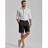 image:imageCOOFANDY Mens Casual Shorts Pleated Front 9 Linen Textured Dress ShortsBlack