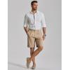 image:imageCOOFANDY Mens Casual Shorts Pleated Front 9 Linen Textured Dress ShortsKhaki
