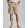 image:imageCOOFANDY Mens Casual Shorts Pleated Front 9 Linen Textured Dress ShortsKhaki