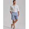 image:imageCOOFANDY Mens Casual Shorts Pleated Front 9 Linen Textured Dress ShortsLight Blue