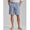 image:imageCOOFANDY Mens Casual Shorts Pleated Front 9 Linen Textured Dress ShortsLight Blue