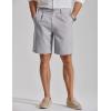 image:imageCOOFANDY Mens Casual Shorts Pleated Front 9 Linen Textured Dress ShortsLight Grey