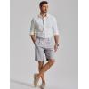 image:imageCOOFANDY Mens Casual Shorts Pleated Front 9 Linen Textured Dress ShortsLight Grey