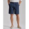 image:imageCOOFANDY Mens Casual Shorts Pleated Front 9 Linen Textured Dress ShortsNavy