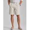 image:imageCOOFANDY Mens Casual Shorts Pleated Front 9 Linen Textured Dress ShortsOffwhite