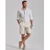 image:imageCOOFANDY Mens Casual Shorts Pleated Front 9 Linen Textured Dress ShortsOffwhite