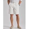 image:imageCOOFANDY Mens Casual Shorts Pleated Front 9 Linen Textured Dress ShortsWhite