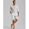 image:imageCOOFANDY Mens Casual Shorts Pleated Front 9 Linen Textured Dress ShortsWhite