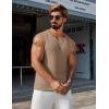 image:imageCOOFANDY Mens Casual Tank Tops 2 Pack Waffle Knit Sleeveless Shirt Breathable Tank Shirts Summer Muscle TeeKhaki