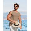 image:imageCOOFANDY Mens Casual Tank Tops 2 Pack Waffle Knit Sleeveless Shirt Breathable Tank Shirts Summer Muscle TeeKhaki
