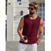 image:imageCOOFANDY Mens Casual Tank Tops 2 Pack Waffle Knit Sleeveless Shirt Breathable Tank Shirts Summer Muscle TeeWine Red