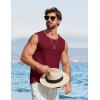 image:imageCOOFANDY Mens Casual Tank Tops 2 Pack Waffle Knit Sleeveless Shirt Breathable Tank Shirts Summer Muscle TeeWine Red