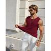 image:imageCOOFANDY Mens Casual Tank Tops 2 Pack Waffle Knit Sleeveless Shirt Breathable Tank Shirts Summer Muscle TeeWine Red