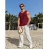 image:imageCOOFANDY Mens Casual Tank Tops 2 Pack Waffle Knit Sleeveless Shirt Breathable Tank Shirts Summer Muscle TeeWine Red