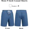 image:imageCOOFANDY Mens Cotton Chino Shorts 9 Inch Casual Shorts Elastic Waist Drawstring Summer Beach Shorts with PocketsBlue