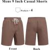image:imageCOOFANDY Mens Cotton Chino Shorts 9 Inch Casual Shorts Elastic Waist Drawstring Summer Beach Shorts with PocketsBrown