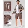 image:imageCOOFANDY Mens Cotton Chino Shorts 9 Inch Casual Shorts Elastic Waist Drawstring Summer Beach Shorts with PocketsBrown