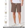 image:imageCOOFANDY Mens Cotton Chino Shorts 9 Inch Casual Shorts Elastic Waist Drawstring Summer Beach Shorts with PocketsBrown