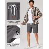 image:imageCOOFANDY Mens Cotton Chino Shorts 9 Inch Casual Shorts Elastic Waist Drawstring Summer Beach Shorts with PocketsDark Gray