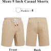 image:imageCOOFANDY Mens Cotton Chino Shorts 9 Inch Casual Shorts Elastic Waist Drawstring Summer Beach Shorts with PocketsKhaki