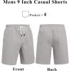 image:imageCOOFANDY Mens Cotton Chino Shorts 9 Inch Casual Shorts Elastic Waist Drawstring Summer Beach Shorts with PocketsLight Gray