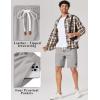 image:imageCOOFANDY Mens Cotton Chino Shorts 9 Inch Casual Shorts Elastic Waist Drawstring Summer Beach Shorts with PocketsLight Gray
