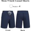 image:imageCOOFANDY Mens Cotton Chino Shorts 9 Inch Casual Shorts Elastic Waist Drawstring Summer Beach Shorts with PocketsNavy Blue