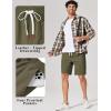image:imageCOOFANDY Mens Cotton Chino Shorts 9 Inch Casual Shorts Elastic Waist Drawstring Summer Beach Shorts with PocketsOlive Green