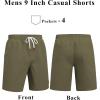 image:imageCOOFANDY Mens Cotton Chino Shorts 9 Inch Casual Shorts Elastic Waist Drawstring Summer Beach Shorts with PocketsOlive Green