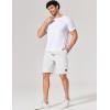 image:imageCOOFANDY Mens Cotton Chino Shorts 9 Inch Casual Shorts Elastic Waist Drawstring Summer Beach Shorts with PocketsWhite