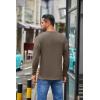 image:imageCOOFANDY Mens Crew Neck TShirt Long Sleeve Casual Pullover Tees Soft Stretch Basic Tee ShirtsBrown