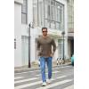 image:imageCOOFANDY Mens Crew Neck TShirt Long Sleeve Casual Pullover Tees Soft Stretch Basic Tee ShirtsBrown