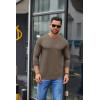 image:imageCOOFANDY Mens Crew Neck TShirt Long Sleeve Casual Pullover Tees Soft Stretch Basic Tee ShirtsBrown