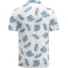 image:imageCOOFANDY Mens Golf Polo Shirts Short Sleeve Quick Dry Performance Moisture Wicking Golf Shirts Casual Print Collared ShirtWhite Blue Leaf
