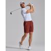 image:imageCOOFANDY Mens Golf Shorts 7 Inseam Lightweight Quick Dry Shorts Elastic Waistband with 3 Pockets UPF50Wine Red