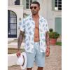 image:imageCOOFANDY Mens Hawaiian Beach Shorts Elastic Waist Drawstring Lightweight Summer Casual Shorts with PocketBlue