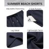 image:imageCOOFANDY Mens Hawaiian Beach Shorts Elastic Waist Drawstring Lightweight Summer Casual Shorts with PocketNavy