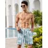 image:imageCOOFANDY Mens Hawaiian Beach Shorts Elastic Waist Drawstring Lightweight Summer Casual Shorts with PocketWhitegreen Striped