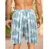 image:imageCOOFANDY Mens Hawaiian Beach Shorts Elastic Waist Drawstring Lightweight Summer Casual Shorts with PocketWhitegreen Striped